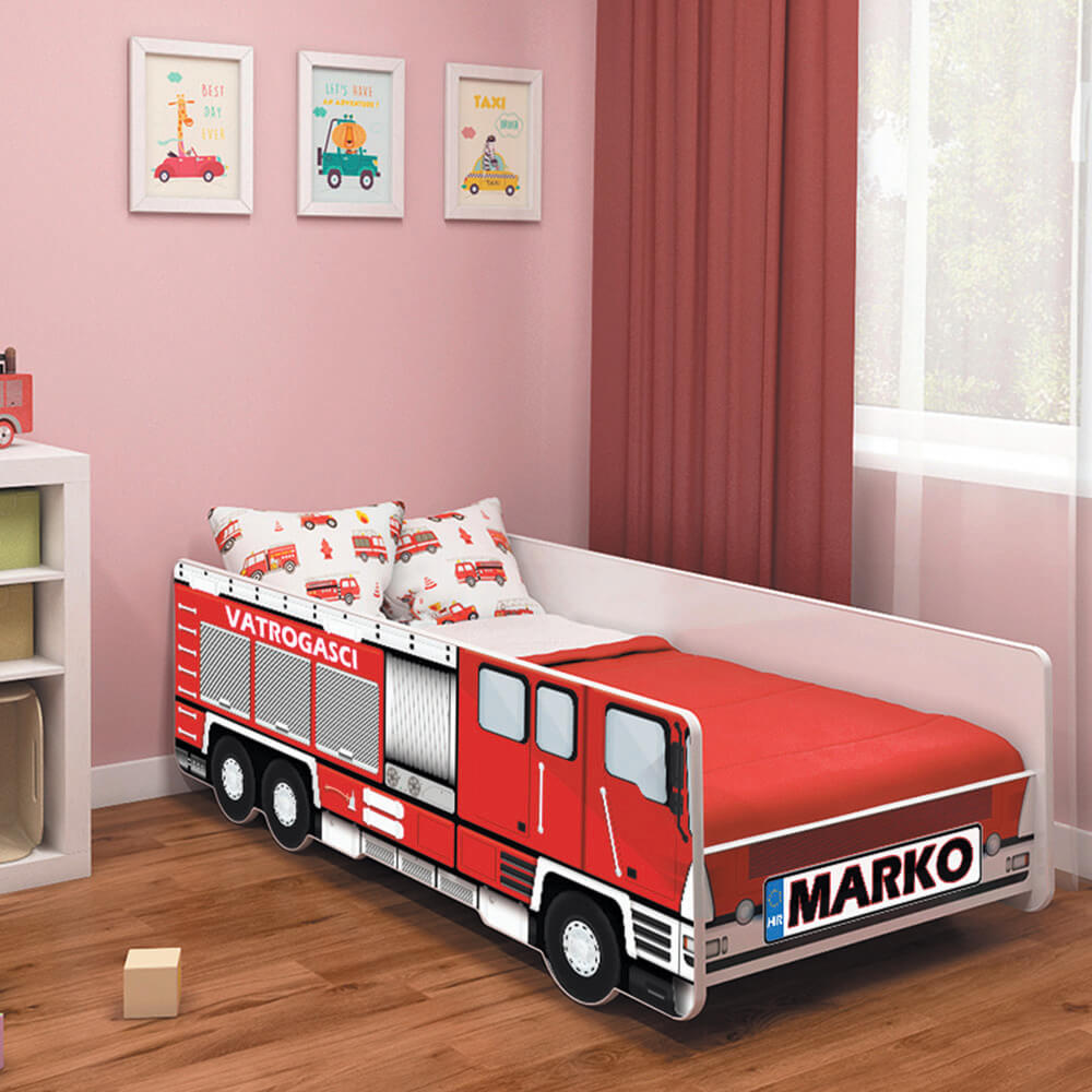 Dječji krevet Acma vatrogasci 160x80 cm - s imenom