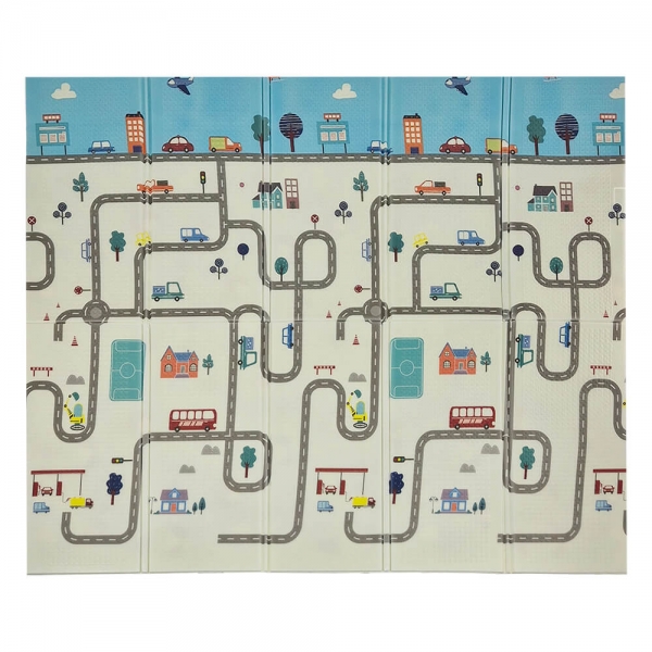 BEBESTARS Dvostrana podloga za igru Promet 180x200