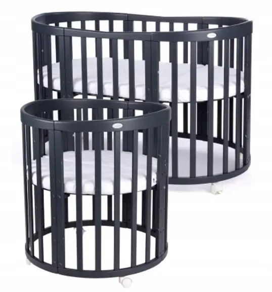 Waldin Oval krevetić 7u1 s madracem GRAPHITE