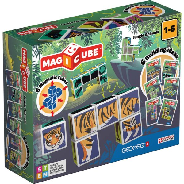 Geomag Magicube Printed Jungle Animals+Cards 9