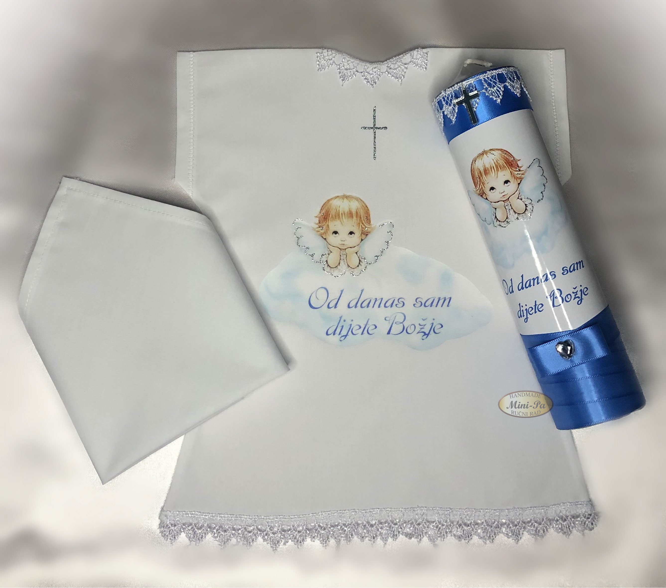 Set krsna svijeća+košuljica+maramica