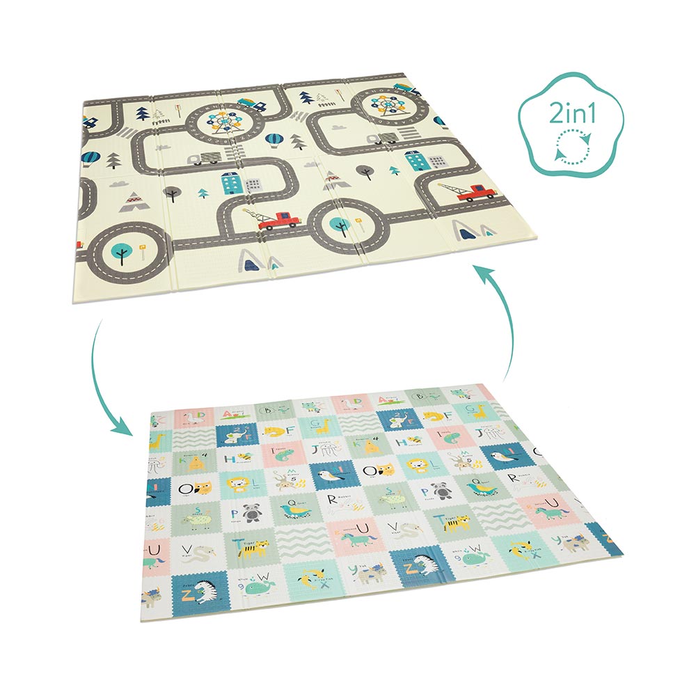 Fillikid dvostrana podloga za igru Street&Animals 180x200